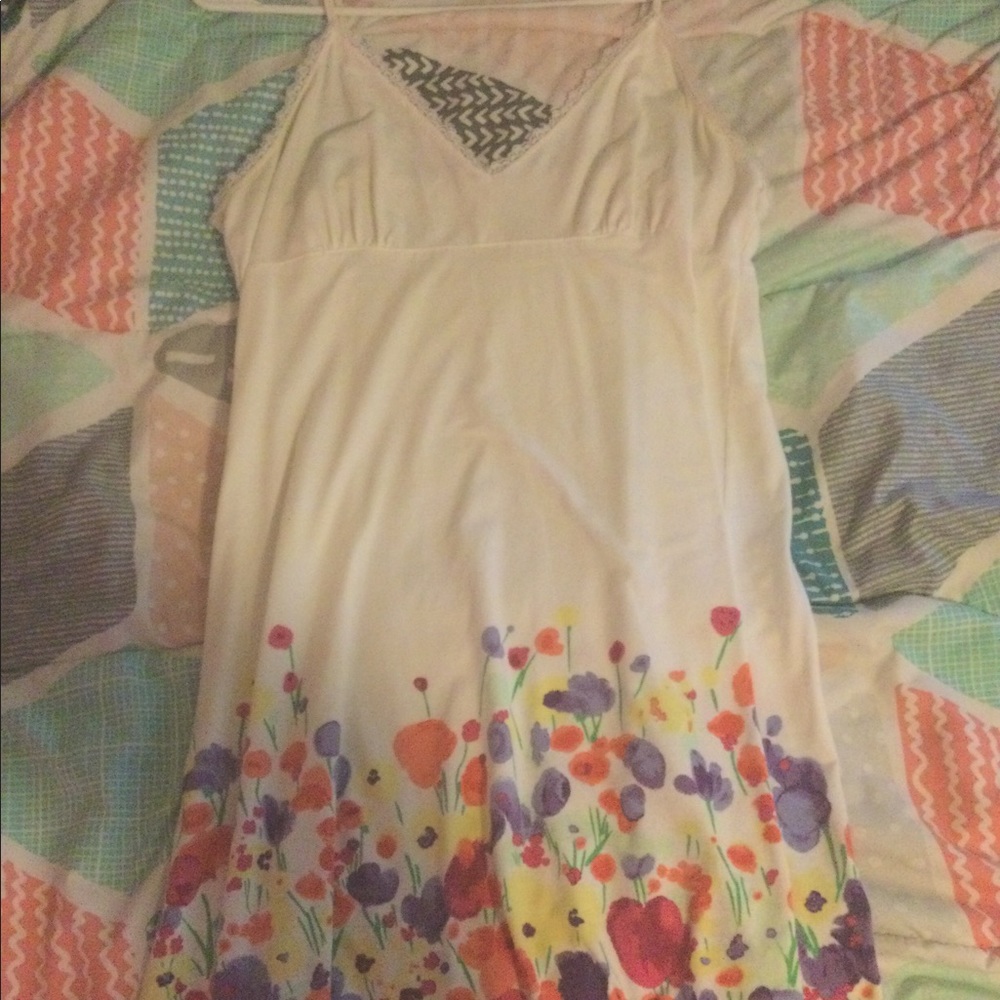 white nightgown with flowers